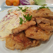 Escalopes de cerdo con mostaza de hierbas