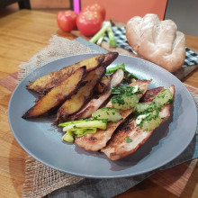 Matambre de cerdo con batatas